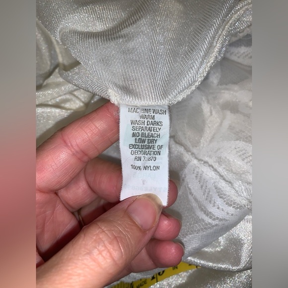 TOSCA OF CALIFORNIA white nylon lace cup babydoll maxi slip nightgown large - Picture 6 of 7